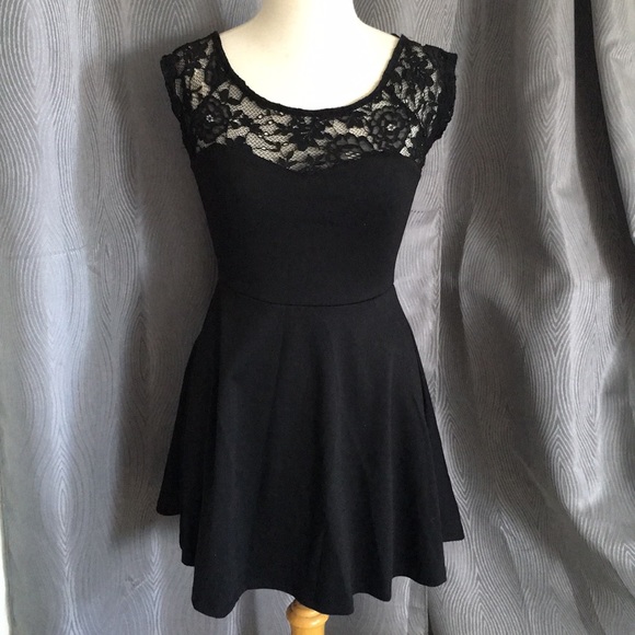 Papaya | Dresses | Black Lace Panel Skater Dress | Poshmark Papaya | Dresses | Black Lace Panel Skater Dress | Poshmark